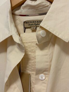 Burberry Cream Button-Front Lightweight Shirt dress